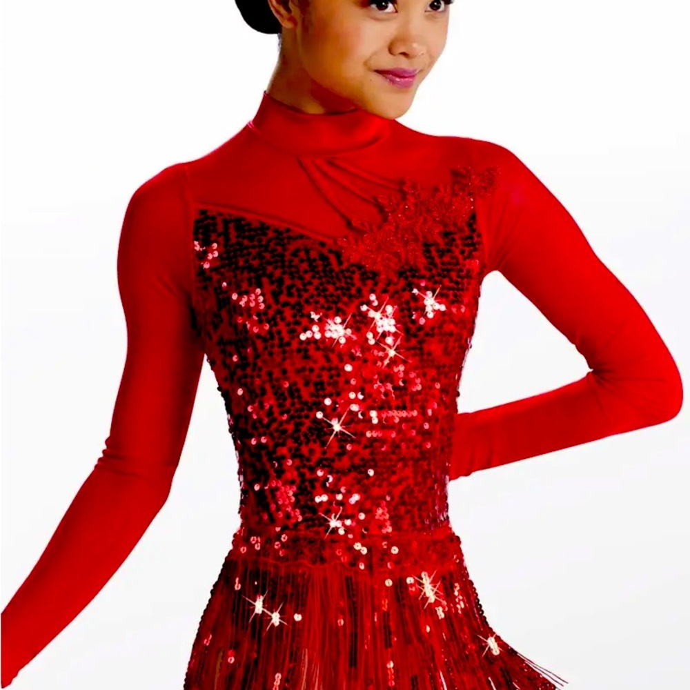 Weissman SC Red Sequin dance costume